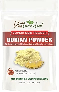 DURIAN POWDER 2.47 oz (70g) VIETFARMFOOD: Pure freeze-dried fruit powder, made from real fruit with no added sugar - Perfect for daily nutrition to keep your body full of vitality.