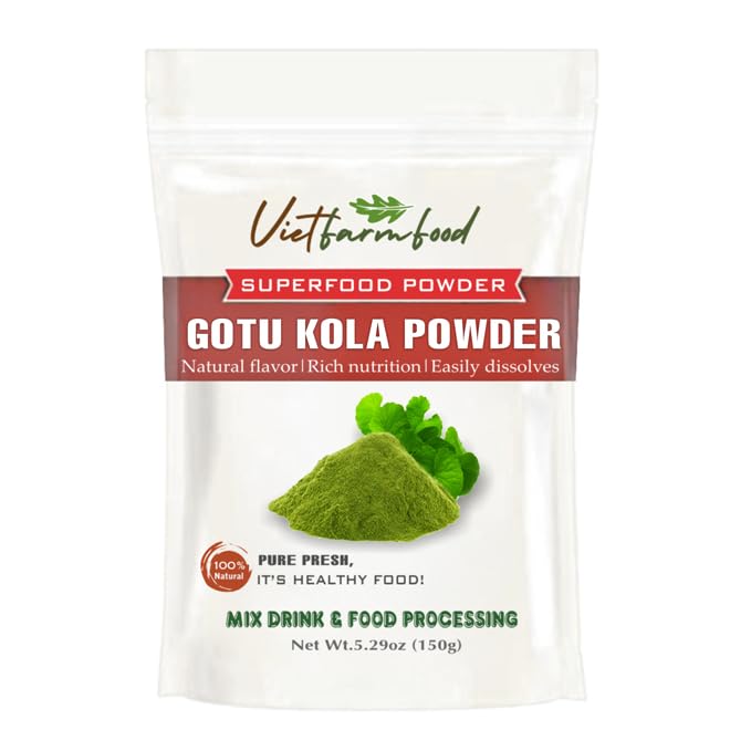 GOTU KOLA POWDER 5.29 oz (150g) VIETFARMFOOD: Pure freeze-dried vegetable powder, made from real vegetables with no added sugar - Perfect for daily nutrition to keep your body full of vitality