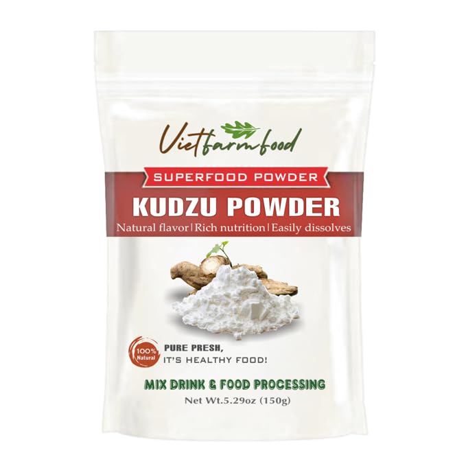 VIETFARMFOOD - KUDZU POWDER 5.29 oz (150g) VIETFARMFOOD: Pure freeze-dried vegetable powder, made from real vegetables with no added sugar - Perfect for daily nutrition to keep your body of vitality