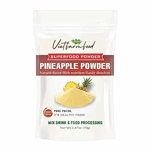 PINEAPPLE POWDER 2.47 oz (70g) VIETFARMFOOD: Pure freeze-dried fruit powder, made from real fruit with no added sugar - Perfect for daily nutrition to keep your body full of vitality.