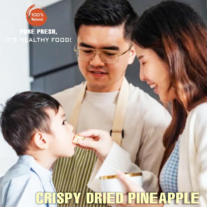 CRISPY DRIED PINEAPPLE 2.47 Oz (70g) VIETFARMFOOD: Freeze-drying Fruit, Instant Food Made From 100% Pure Fresh Fruit, no Sugar Added, no Sulfur, no Salt, no Cooking Oil, Convenient Gift or Snack.