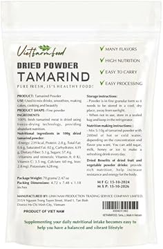 TAMARIND POWDER 2.47 oz (70g) VIETFARMFOOD: Pure freeze-dried fruit powder, made from real fruit with no added sugar - Perfect for daily nutrition to keep your body full of vitality.
