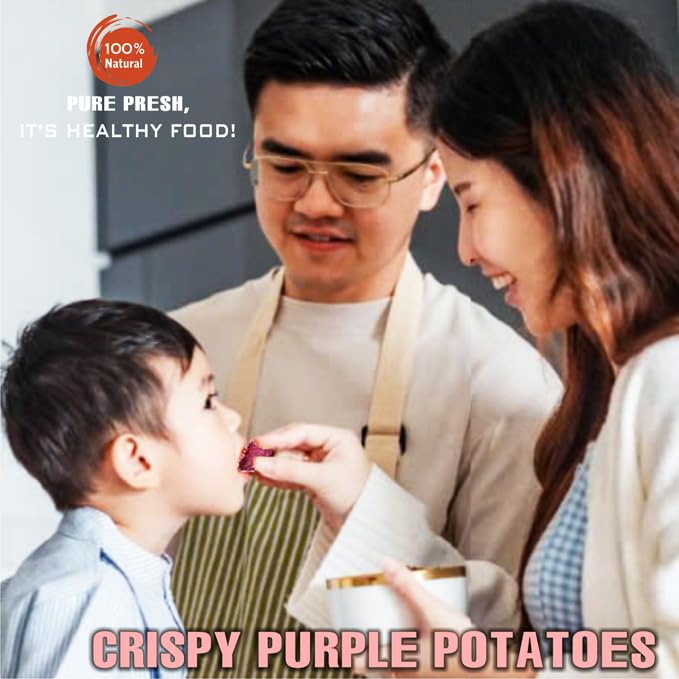 CRISPY DRIED PURPLE POTATOES 5.29 Oz (150g) VIETFARMFOOD: Vacuum-drying fruit, Instant Food Made From 100% Pure Fresh Fruit, Retains The Flavor, no Added Sugar, no Sulfur. Convenient Gift or Snack