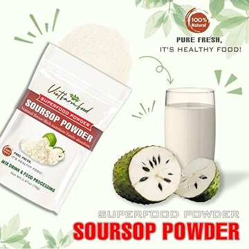 SOURSOP POWDER 2.47 oz (70g) VIETFARMFOOD: Pure freeze-dried fruit powder, made from real fruit with no added sugar - Perfect for daily nutrition to keep your body full of vitality.