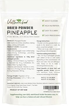 PINEAPPLE POWDER 2.47 oz (70g) VIETFARMFOOD: Pure freeze-dried fruit powder, made from real fruit with no added sugar - Perfect for daily nutrition to keep your body full of vitality.