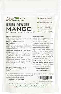 MANGO POWDER 2.47 oz (70g) VIETFARMFOOD: Pure freeze-dried fruit powder, made from real fruit with no added sugar - Perfect for daily nutrition to keep your body full of vitality.