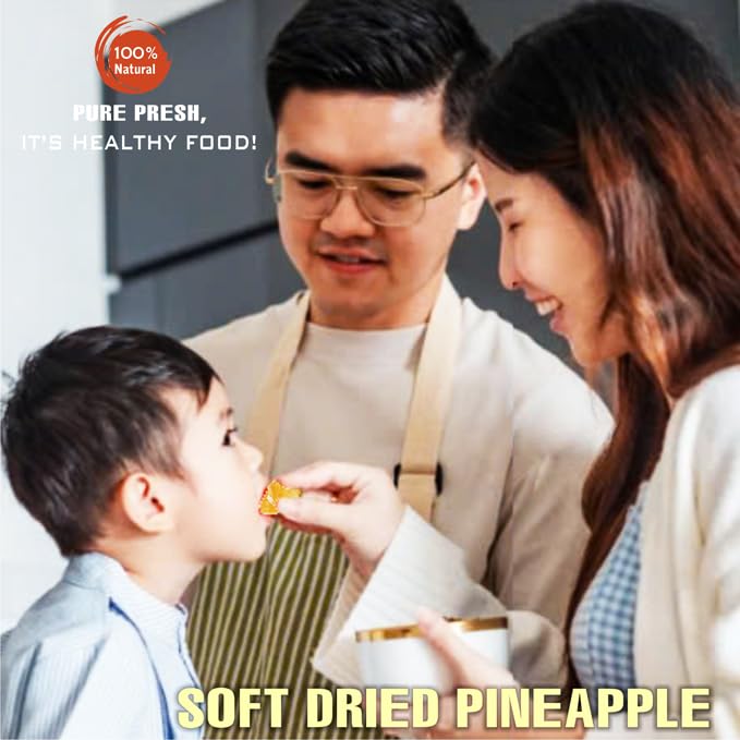 SOFT DRIED PINEAPPLE 5.29oz (150g) VIETFARMFOOD: Convection dried fruit with a little sugar, salt, natural sweetness, soft when chewed. Suitable for snack, topping, healthy desserts for all ages