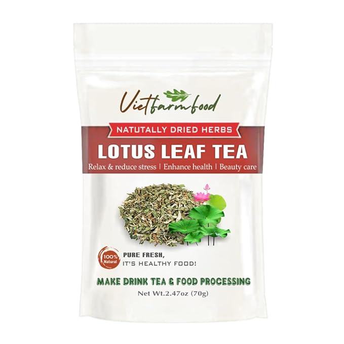 LOTUS LEAF TEA 2.47 Oz (70g) VIETFARMFOOD:Natural pure dried herbs are used for making drinks and cooking ingredients. Drinking tea is a healthy habit that makes meals delicious and relaxing