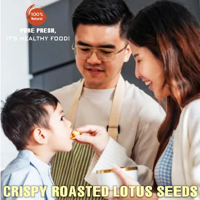 CRISPY LOTUS SEEDS 5.29oz (150g) VIETFARMFOOD: Lightly fried in oil. No sugar, natural sweetness, characteristic fatty taste, crispy. Suitable as a topping, or as a delicious, nutritious snack.