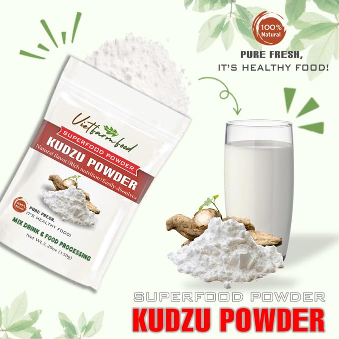 VIETFARMFOOD - KUDZU POWDER 5.29 oz (150g) VIETFARMFOOD: Pure freeze-dried vegetable powder, made from real vegetables with no added sugar - Perfect for daily nutrition to keep your body of vitality