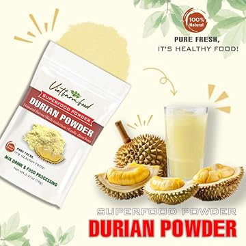 DURIAN POWDER 2.47 oz (70g) VIETFARMFOOD: Pure freeze-dried fruit powder, made from real fruit with no added sugar - Perfect for daily nutrition to keep your body full of vitality.