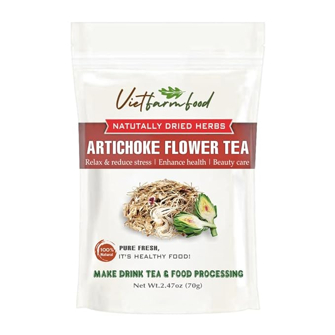 ARTICHOKE FLOWER TEA 2.47 Oz (70g) VIETFARMFOOD:Natural pure dried herbs are used for making drinks and cooking ingredients. Drinking tea is a healthy habit that makes meals delicious and relaxing