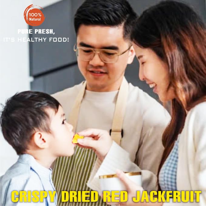 CRISPY DRIED RED JACKFRUIT 2.47 Oz (70g) VIETFARMFOOD: Freeze-drying Fruit, Instant Food Made From 100% Pure Fresh Fruit, no Sugar Added, no Sulfur, no Salt, no Cooking Oil, Convenient Gift or Snack.