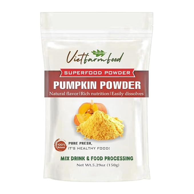 PUMPKIN POWDER 5.29 oz (150g) VIETFARMFOOD: Pure freeze-dried vegetable powder, made from real vegetables with no added sugar - Perfect for daily nutrition to keep your body full of vitality