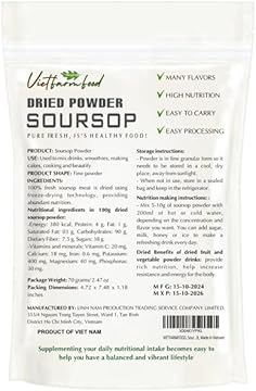 SOURSOP POWDER 2.47 oz (70g) VIETFARMFOOD: Pure freeze-dried fruit powder, made from real fruit with no added sugar - Perfect for daily nutrition to keep your body full of vitality.