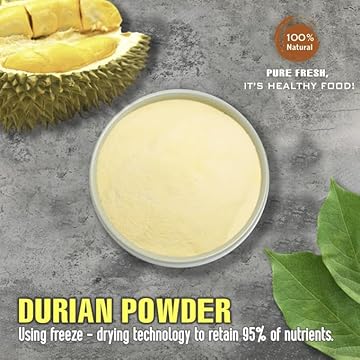 DURIAN POWDER 2.47 oz (70g) VIETFARMFOOD: Pure freeze-dried fruit powder, made from real fruit with no added sugar - Perfect for daily nutrition to keep your body full of vitality.