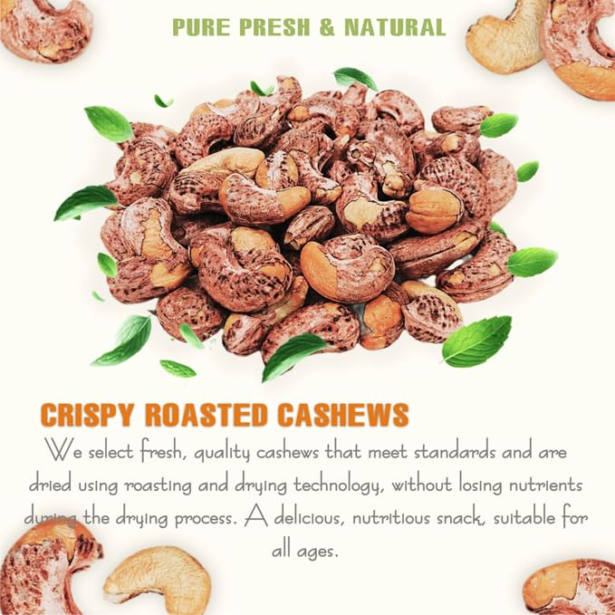 ROASTED CASHEW NUTS 5.29oz (150g) VIETFARMFOOD: Naturally dry roasted. No sugar, no oil, natural sweetness, characteristic fatty taste, crispy. Suitable as a topping, delicious, nutritious snack.