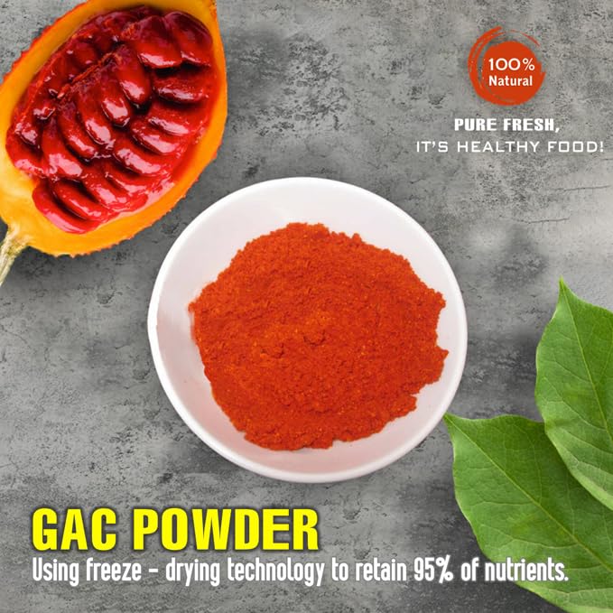 GAC POWDER 2.47 oz (70g) VIETFARMFOOD: Pure freeze-dried vegetable powder, made from real vegetables with no added sugar - Perfect for daily nutrition to keep your body full of vitality