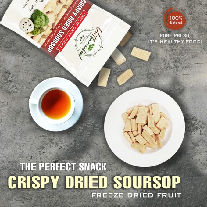 CRISPY DRIED SOURSOP 2.47oz (70g) VIETFARMFOOD: Freeze-dried, No Sugar Added, Naturally Sweet, Rich in natural nutrients, making it a great snack option, Suitable For Snacking Or As A Gift