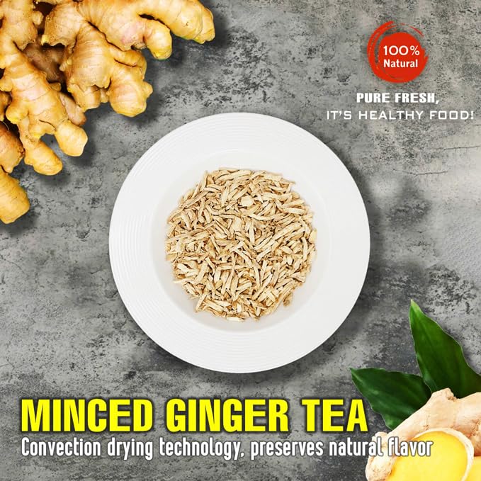 MINCED GINGER TEA 2.47 Oz (70g) VIETFARMFOOD:Natural pure dried herbs are used for making drinks and cooking ingredients. Drinking tea is a healthy habit that makes meals delicious and relaxing