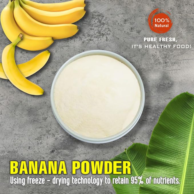 BANANA POWDER 2.47 oz (70g) VIETFARMFOOD: Pure freeze-dried fruit powder, made from real fruit with no added sugar - Perfect for daily nutrition to keep your body full of vitality.