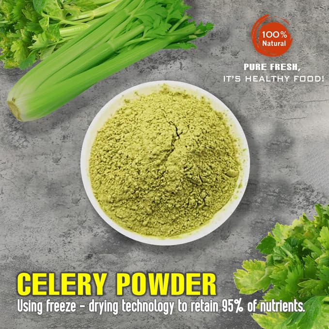 CELERY POWDER 2.47 oz (70g) VIETFARMFOOD: Pure freeze-dried vegetable powder, made from real vegetables with no added sugar - Perfect for daily nutrition to keep your body full of vitality