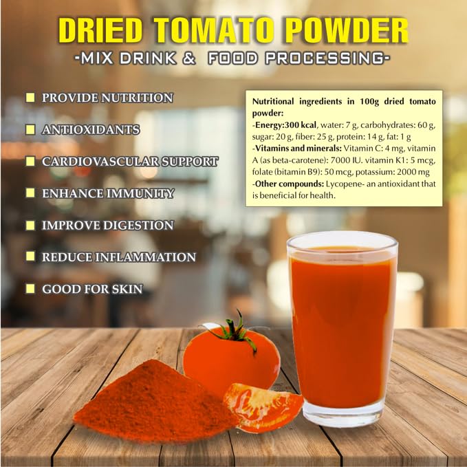 TOMATO POWDER 5.29 oz (150g) VIETFARMFOOD: Pure freeze-dried vegetable powder, made from real vegetables with no added sugar - Perfect for daily nutrition to keep your body full of vitality