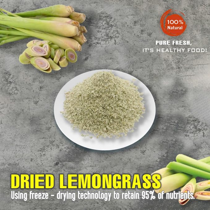 DRIED LEMONGRASS 2.47 Oz (70g) VIETFARMFOOD: Freeze-dried spice extract from 100% pure, Convenient Packaging. Long-term Preservation. Used for Processing Cooking, Baking, Salad Mixing, Soup, Sauces..,