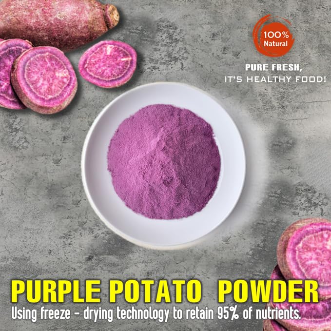 PURPLE POTATO POWDER 5.29 oz (150g) VIETFARMFOOD: Pure freeze-dried vegetable powder, made from real vegetables with no added sugar - Perfect for daily nutrition to keep your body full of vitality