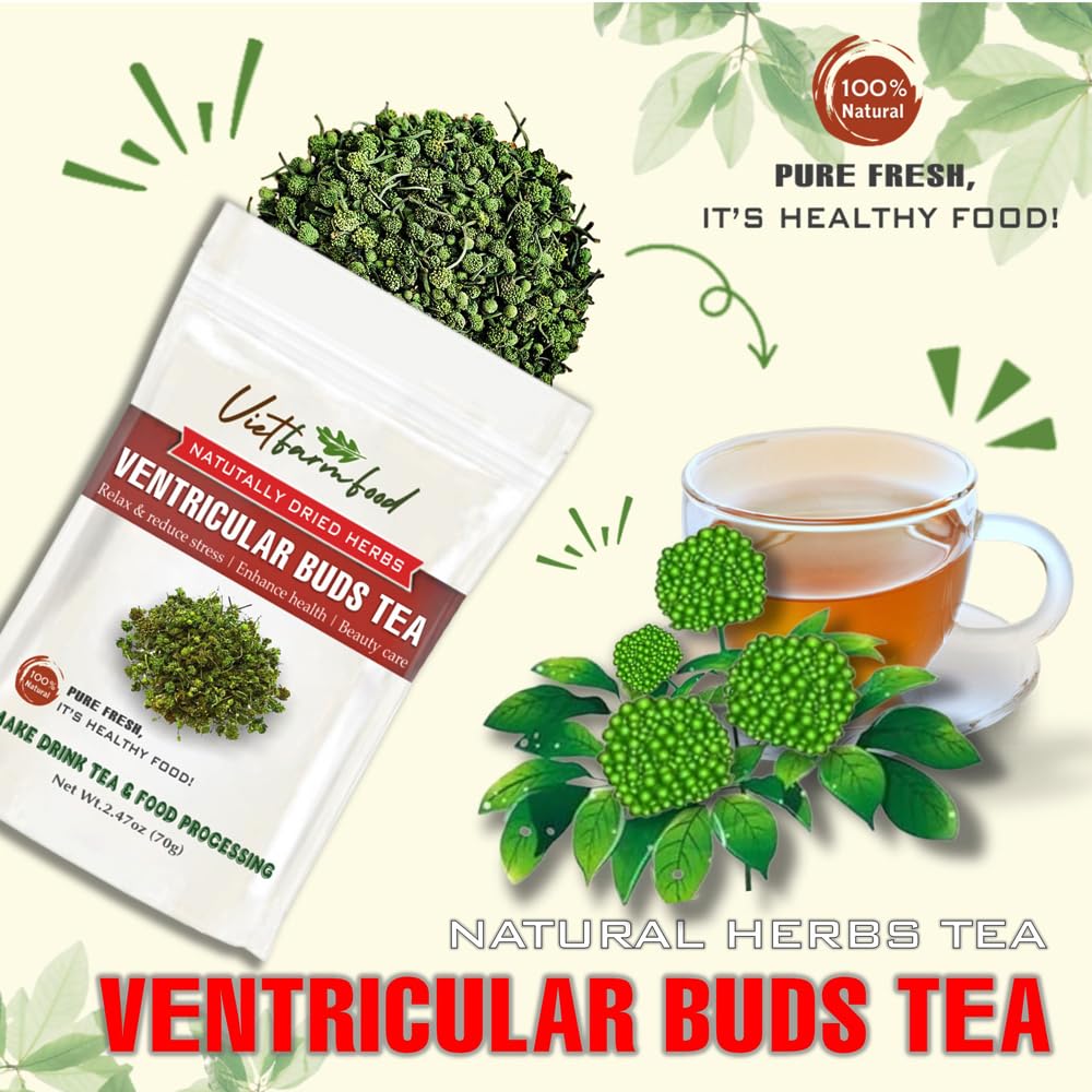 VENTRICULAR BUDS TEA 2.47 Oz (70g) VIETFARMFOOD:Natural pure dried herbs are used for making drinks and cooking ingredients. Drinking tea is a healthy habit that makes meals delicious and relaxing