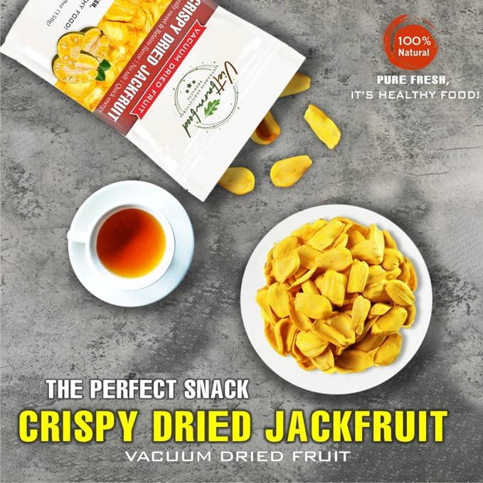 CRISPY DRIED JACKFRUIT 5.29 Oz (150g) VIETFARMFOOD: Vacuum-drying fruit, Instant Food Made From 100% Pure Fresh Fruit, Retains The Flavor, no Added Sugar, no Sulfur. Convenient Gift or Snack