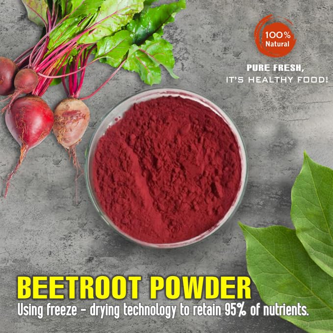 BEETROOT POWDER 5.29 oz (150g) VIETFARMFOOD: Pure freeze-dried vegetable powder, made from real vegetables with no added sugar - Perfect for daily nutrition to keep your body full of vitality