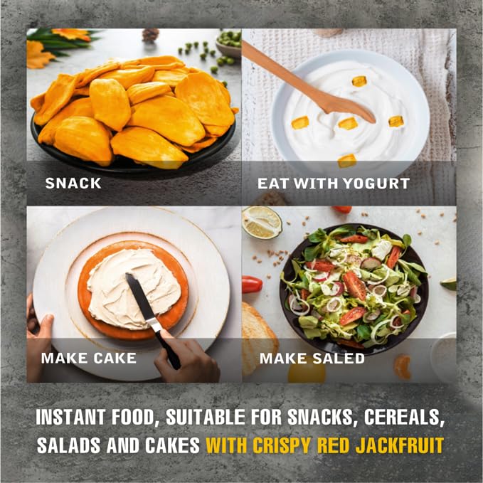CRISPY DRIED RED JACKFRUIT 2.47 Oz (70g) VIETFARMFOOD: Freeze-drying Fruit, Instant Food Made From 100% Pure Fresh Fruit, no Sugar Added, no Sulfur, no Salt, no Cooking Oil, Convenient Gift or Snack.