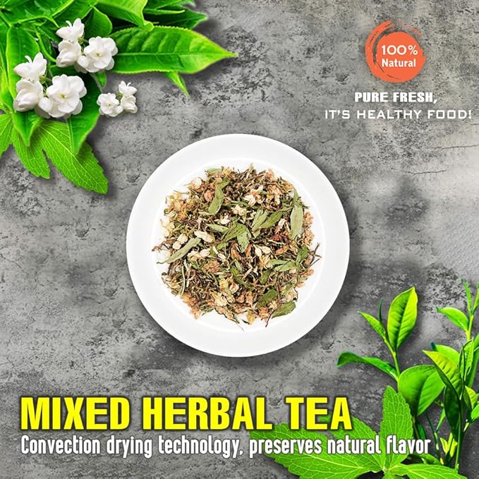 MIXED HERBAL TEA 2.47 Oz (70g) VIETFARMFOOD:Natural pure dried herbs are used for making drinks and cooking ingredients. Drinking tea is a healthy habit that makes meals delicious and relaxing