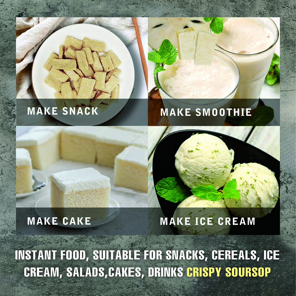 CRISPY DRIED SOURSOP 2.47oz (70g) VIETFARMFOOD: Freeze-dried, No Sugar Added, Naturally Sweet, Rich in natural nutrients, making it a great snack option, Suitable For Snacking Or As A Gift