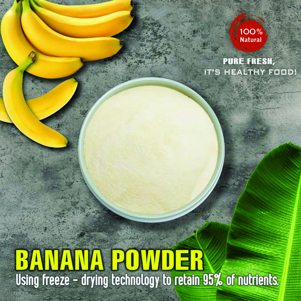BANANA POWDER 2.47 oz (70g) VIETFARMFOOD: Pure freeze-dried fruit powder, made from real fruit with no added sugar - Perfect for daily nutrition to keep your body full of vitality.