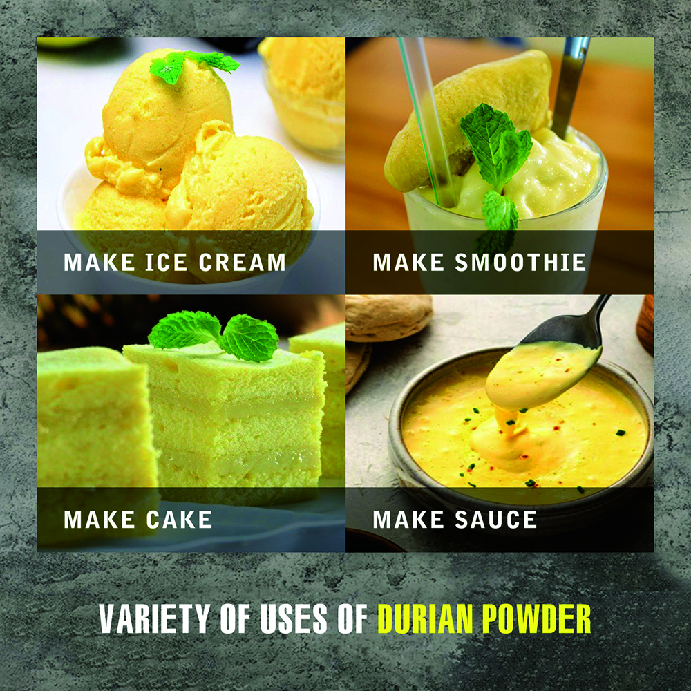 DURIAN POWDER 2.47 oz (70g) VIETFARMFOOD: Pure freeze-dried fruit powder, made from real fruit with no added sugar - Perfect for daily nutrition to keep your body full of vitality.