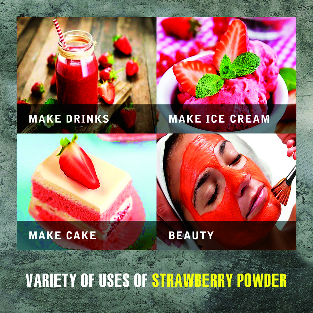 STRAWBERRY POWDER 2.47 oz (70g) VIETFARMFOOD: Pure freeze-dried fruit powder, made from real fruit with no added sugar - Perfect for daily nutrition to keep your body full of vitality.