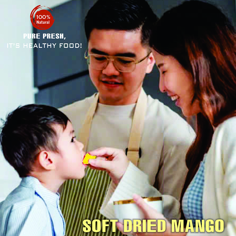 SOFT DRIED MANGO 5.29oz (150g) VIETFARMFOOD: Convection dried fruit with a little sugar, salt, natural sweetness, soft when chewed. Suitable for snack, topping, healthy desserts for all ages