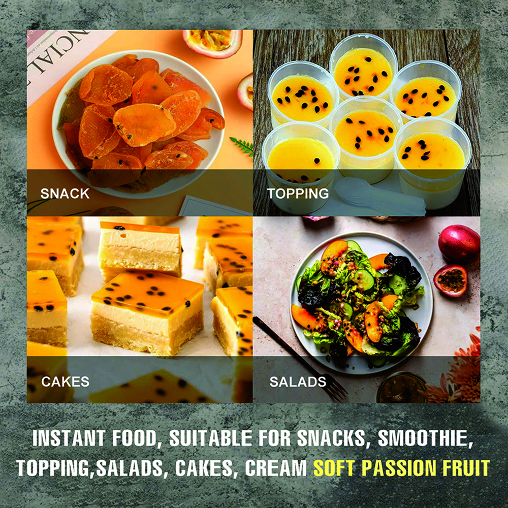 SOFT DRIED PASSION FRUIT 5.29oz (150g) VIETFARMFOOD: Convection dried fruit with a little sugar, salt, natural sweetness, soft when chewed. Suitable for snack, topping, healthy desserts for all ages