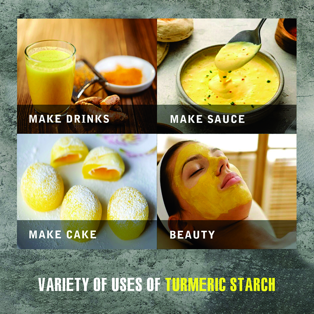 TURMERIC STARCH 2.47 oz (70g) VIETFARMFOOD: Pure freeze-dried vegetable powder, made from real vegetables with no added sugar - Perfect for daily nutrition to keep your body full of vitality
