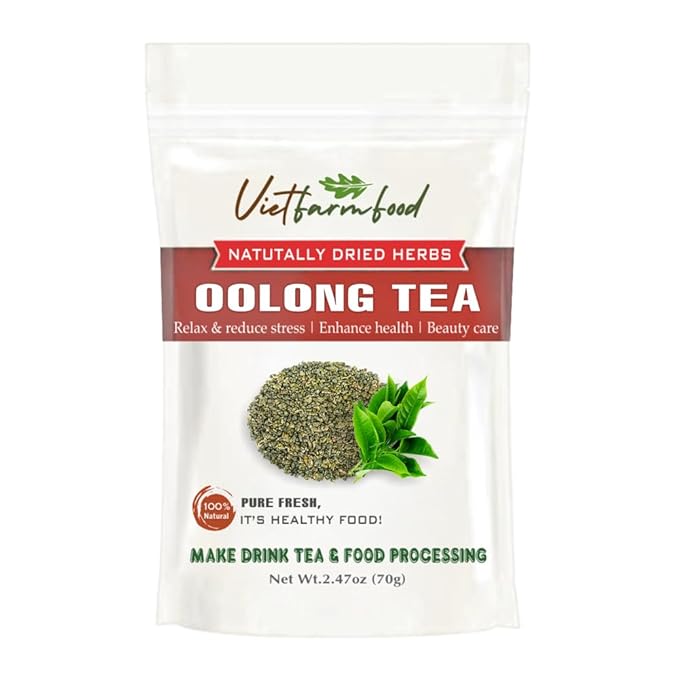OOLONG TEA 2.47 Oz (70g) VIETFARMFOOD:Natural pure dried herbs are used for making drinks and cooking ingredients. Drinking tea is a healthy habit that makes meals delicious and relaxing