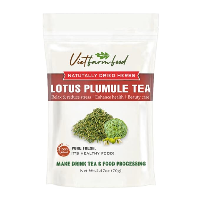 LOTUS PLUMULE TEA 2.47oz (70g) VIETFARMFOOD: Natural pure dried herbs are used for making drinks and cooking ingredients. Drinking tea is a healthy habit that makes meals delicious and relaxing