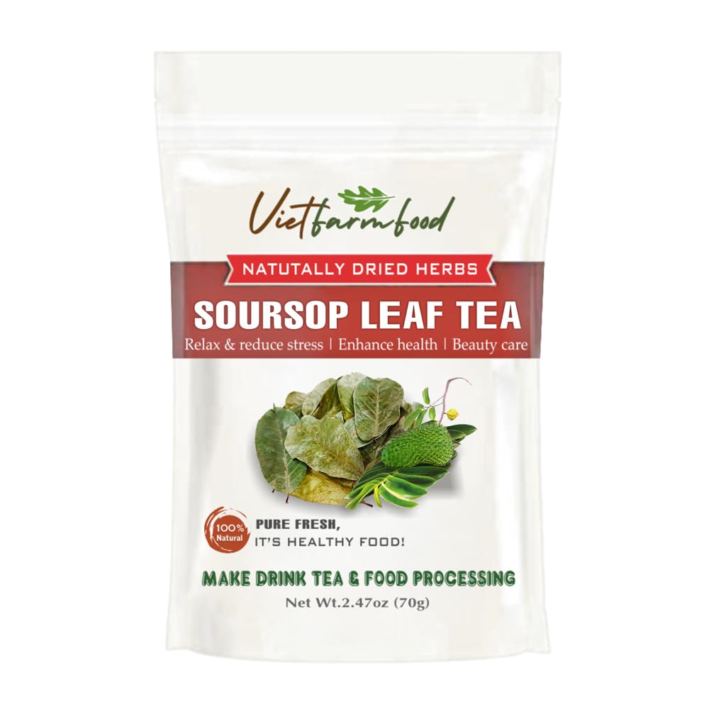 SOURSOP (GUANABANA) LEAF TEA 2.47 Oz (70g) VIETFARMFOOD:Natural pure dried herbs are used for making drink, cooking ingredient. Drinking tea is a healthy habit that makes meals delicious and relaxing