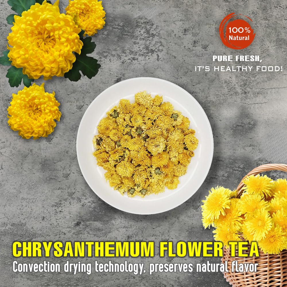 CHRYSANTHEMUM FLOWER TEA 2.47 Oz (70g) VIETFARMFOOD:Natural pure dried herbs are used for making drinks and cooking ingredients. Drinking tea is a healthy habit that makes meals delicious and relaxing