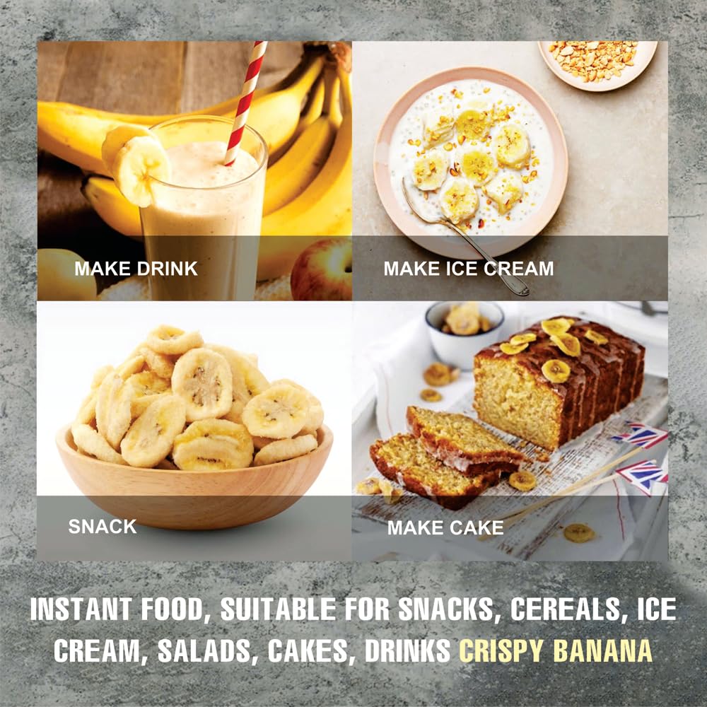 CRISPY DRIED BANANA 2.47 oz (70g) VIETFARMFOOD: Freeze-dried, No Sugar Added, Naturally Sweet, Convenient Packaging, Many Nutrients Beneficial To Health, Suitable For Snacking Or As A Gift.