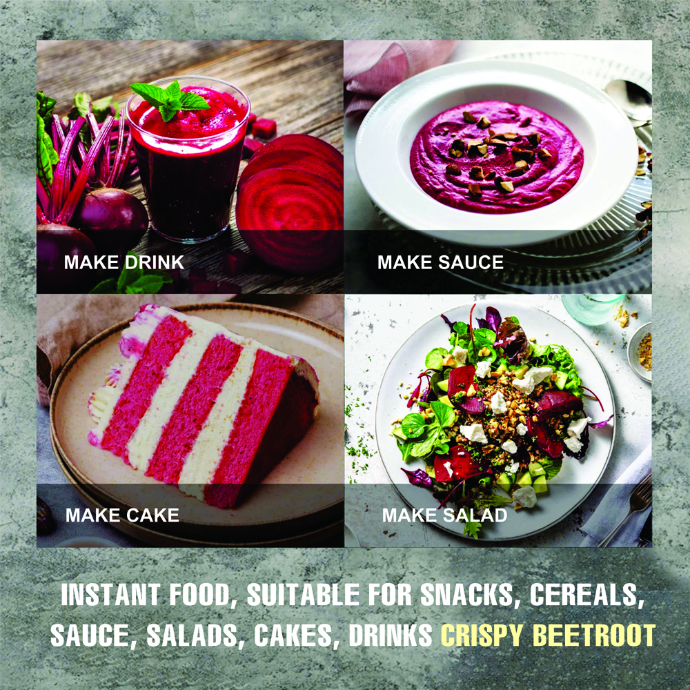 CRISPY DRIED BEETROOT 1.76 oz (50g) VIETFARMFOOD: Freeze-dried, No Sugar Added, Naturally Sweet, Convenient Packaging, Many Nutrients Beneficial To Health, Suitable For Snacking Or As A Gift.