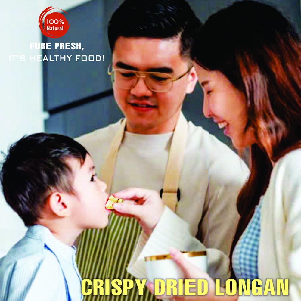 CRISPY DRIED LONGAN 2.47 oz (70g) VIETFARMFOOD: Freeze-dried, No Sugar Added, Naturally Sweet, Convenient Packaging, Many Nutrients Beneficial To Health, Suitable For Snacking Or As A Gift.