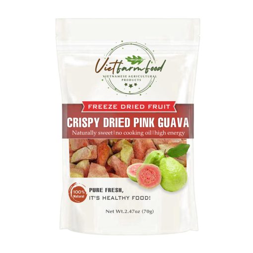 CRISPY DRIED PINK GUAVA 2.47 oz (70g) VIETFARMFOOD: Freeze-dried, No Sugar Added, Naturally Sweet, Convenient Packaging, Many Nutrients Beneficial To Health, Suitable For Snacking Or As A Gift. 1 CRISPY DRIED PINK GUAVA FREEZE DRIED FRUIT Viet Farm Food Agricultural Products 84 0938838553 1