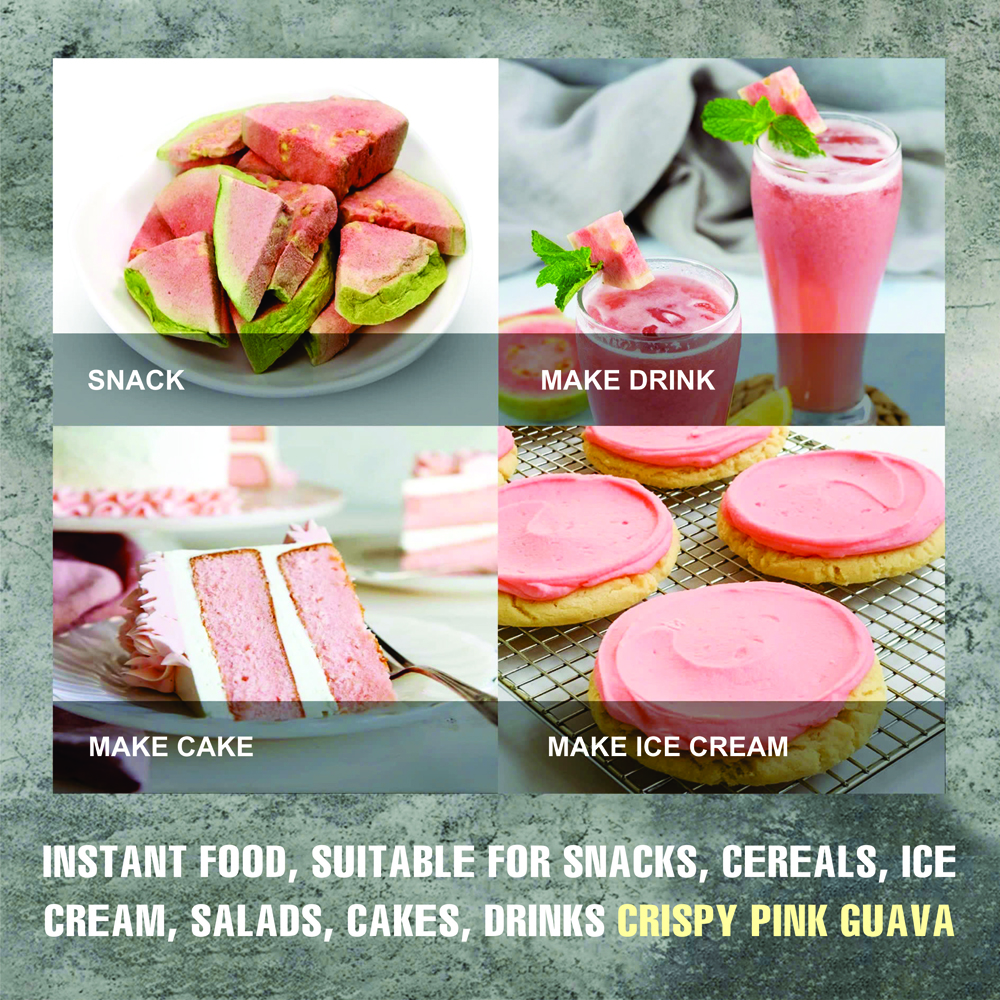 CRISPY DRIED PINK GUAVA 2.47 oz (70g) VIETFARMFOOD: Freeze-dried, No Sugar Added, Naturally Sweet, Convenient Packaging, Many Nutrients Beneficial To Health, Suitable For Snacking Or As A Gift.